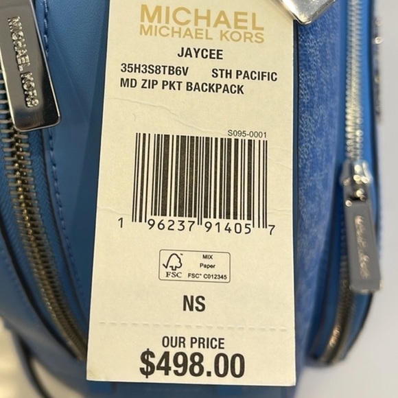 Michael Kors Jaycee Medium Backpack MK Blue - Picture 15 of 15